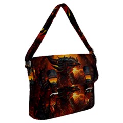 Dragon Fire Fantasy Art Buckle Messenger Bag by Maspions