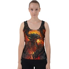 Dragon Fire Fantasy Art Velvet Tank Top