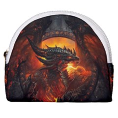 Dragon Fire Fantasy Art Horseshoe Style Canvas Pouch