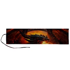 Dragon Fire Fantasy Art Roll Up Canvas Pencil Holder (l)