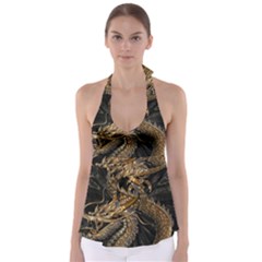 Fantasy Dragon Pentagram Tie Back Tankini Top by Maspions