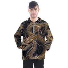 Fantasy Dragon Pentagram Men s Half Zip Pullover by Maspions