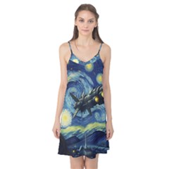 Spaceship Starry Night Van Gogh Painting Camis Nightgown 