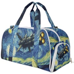 Spaceship Starry Night Van Gogh Painting Burner Gym Duffel Bag