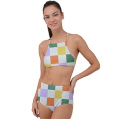 Board Pictures Chess Background Halter Tankini Set