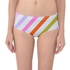 Lines Geometric Background Mid-waist Bikini Bottoms