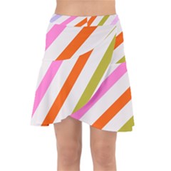 Lines Geometric Background Wrap Front Skirt