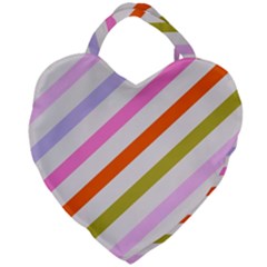 Lines Geometric Background Giant Heart Shaped Tote