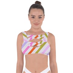 Lines Geometric Background Bandaged Up Bikini Top by Maspions