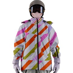 Lines Geometric Background Women s Zip Ski And Snowboard Waterproof Breathable Jacket