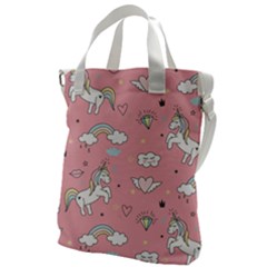 Cute Unicorn Seamless Pattern Canvas Messenger Bag by Apen