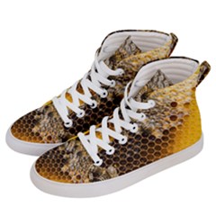 Honeycomb With Bees Women s Hi-top Skate Sneakers by Apen