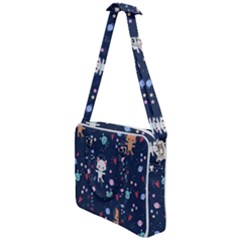Cute Astronaut Cat With Star Galaxy Elements Seamless Pattern Cross Body Office Bag by Apen