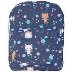 Cute Astronaut Cat With Star Galaxy Elements Seamless Pattern Full Print Backpack by Apen