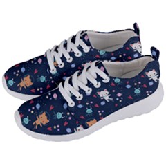 Cute Astronaut Cat With Star Galaxy Elements Seamless Pattern Men s Lightweight Sports Shoes