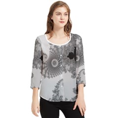 Apple Males Almond Bread Abstract Mathematics Chiffon Quarter Sleeve Blouse by Apen