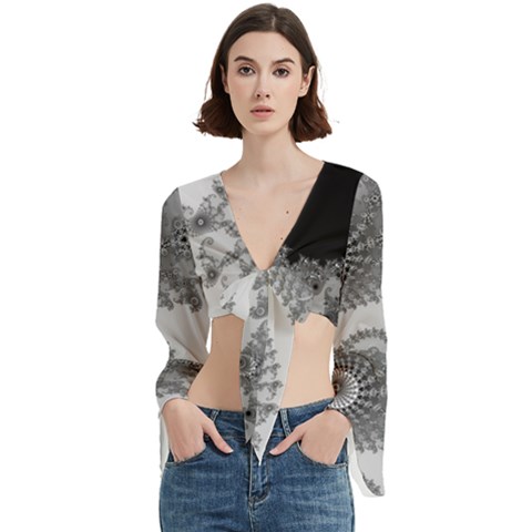 Apple Males Almond Bread Abstract Mathematics Trumpet Sleeve Cropped Top by Apen