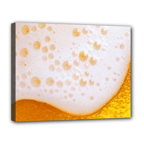 Beer Foam Texture Macro Liquid Bubble Canvas 14  X 11  (stretched)