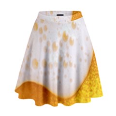 Beer Foam Texture Macro Liquid Bubble High Waist Skirt