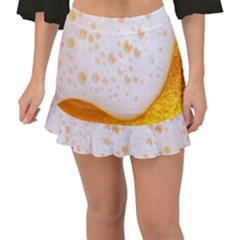 Beer Foam Texture Macro Liquid Bubble Fishtail Mini Chiffon Skirt by Cemarart