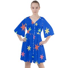 Background Star Darling Galaxy Boho Button Up Dress