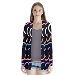 Abstract Pattern Wallpaper Drape Collar Cardigan