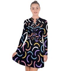 Abstract Pattern Wallpaper Long Sleeve Panel Dress