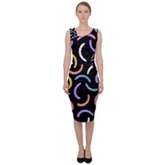 Abstract Pattern Wallpaper Sleeveless Pencil Dress