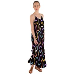 Abstract Pattern Wallpaper Cami Maxi Ruffle Chiffon Dress