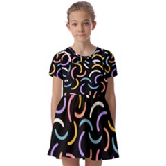 Abstract Pattern Wallpaper Kids  Short Sleeve Pinafore Style Dress