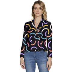 Abstract Pattern Wallpaper Women s Long Sleeve Revers Collar Cropped Jacket by Maspions