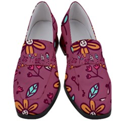 Flowers Petals Leaves Foliage Women s Chunky Heel Loafers by Maspions