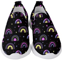 Wallpaper Pattern Rainbow Kids  Slip On Sneakers