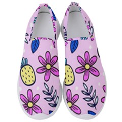 Flowers Petals Pineapples Fruit Men s Slip On Sneakers