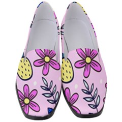 Flowers Petals Pineapples Fruit Women s Classic Loafer Heels