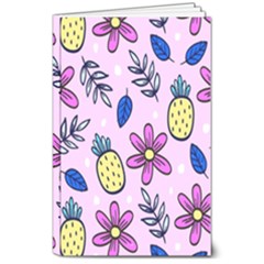 Flowers Petals Pineapples Fruit 8  X 10  Softcover Notebook