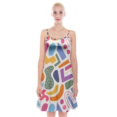 Abstract Pattern Background Spaghetti Strap Velvet Dress by Maspions