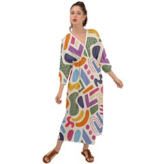 Abstract Pattern Background Grecian Style  Maxi Dress by Maspions