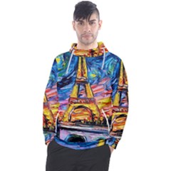 Eiffel Tower Starry Night Print Van Gogh Men s Pullover Hoodie