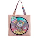 Boy Astronaut Cotton Candy Childhood Fantasy Tale Literature Planet Universe Kawaii Nature Cute Clou Zipper Grocery Tote Bag View2