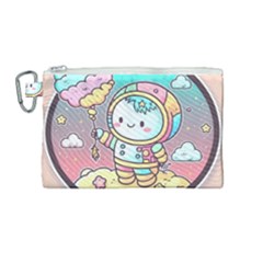 Boy Astronaut Cotton Candy Childhood Fantasy Tale Literature Planet Universe Kawaii Nature Cute Clou Canvas Cosmetic Bag (medium) by Maspions