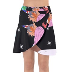 Girl Bed Space Planets Spaceship Rocket Astronaut Galaxy Universe Cosmos Woman Dream Imagination Bed Wrap Front Skirt