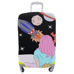 Girl Bed Space Planets Spaceship Rocket Astronaut Galaxy Universe Cosmos Woman Dream Imagination Bed Luggage Cover (medium)