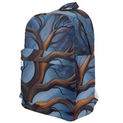Tree Branches Mystical Moon Expressionist Oil Painting Acrylic Painting Abstract Nature Moonlight Ni Classic Backpack