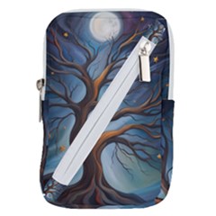 Tree Branches Mystical Moon Expressionist Oil Painting Acrylic Painting Abstract Nature Moonlight Ni Belt Pouch Bag (small) by Maspions