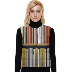 Book Nook Books Bookshelves Comfortable Cozy Literature Library Study Reading Reader Reading Nook Ro Women s Button Up Puffer Vest by Maspions