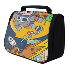 Astronaut Moon Monsters Spaceship Universe Space Cosmos Full Print Travel Pouch (small)