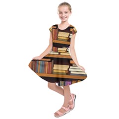 Book Nook Books Bookshelves Comfortable Cozy Literature Library Study Reading Room Fiction Entertain Kids  Short Sleeve Dress