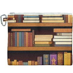 Book Nook Books Bookshelves Comfortable Cozy Literature Library Study Reading Room Fiction Entertain Canvas Cosmetic Bag (xxxl) by Maspions