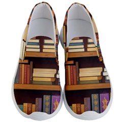 Book Nook Books Bookshelves Comfortable Cozy Literature Library Study Reading Room Fiction Entertain Men s Lightweight Slip Ons